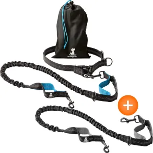 SparklyPets Hands-Free Dog Leash for Medium and Large Dogs  Professional Harness with Reflective Stitches for Training, Walking, Jogging and Running Your 2 Dogs