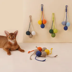 Tricolor Ball Sisal Rope Cat Toy