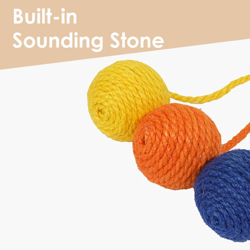 Tricolor Ball Sisal Rope Cat Toy