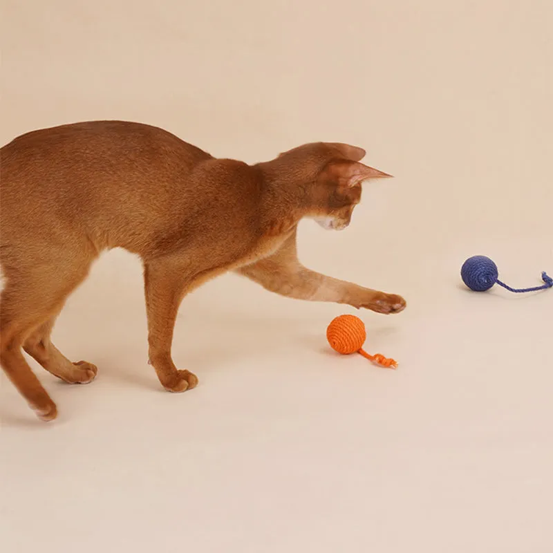 Tricolor Ball Sisal Rope Cat Toy