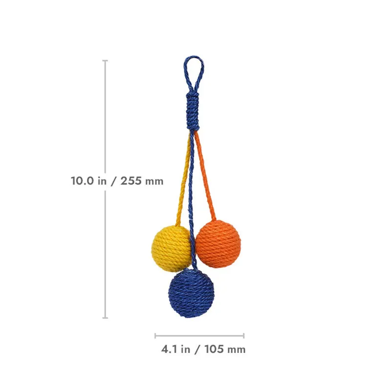 Tricolor Ball Sisal Rope Cat Toy