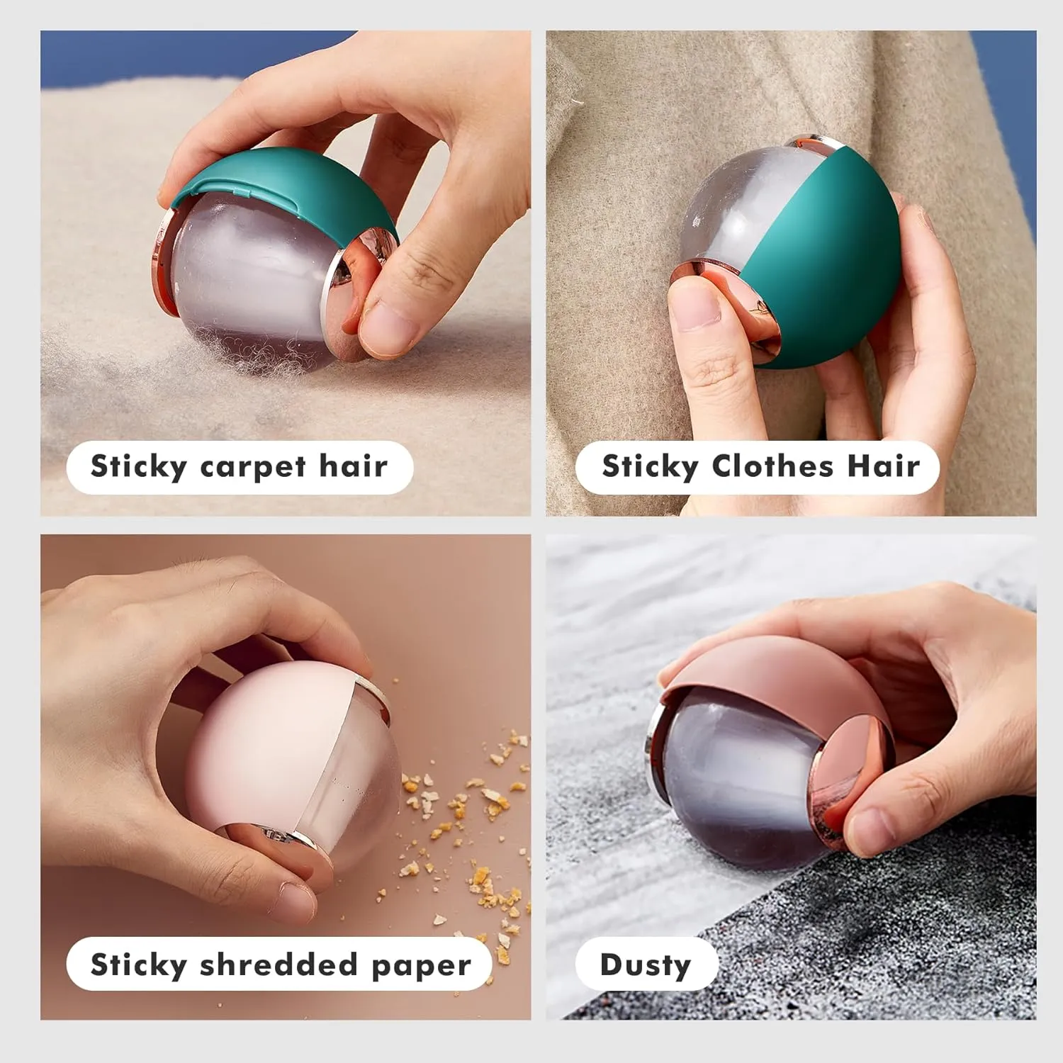 Washable Reusable Gel Lint Roller Ball for Pet Hair, Portable Dog Cat Pet Hair Remover for Clothes, Sticky Cleaner, Dust Fuzz Fur for Travel Household,(Green)