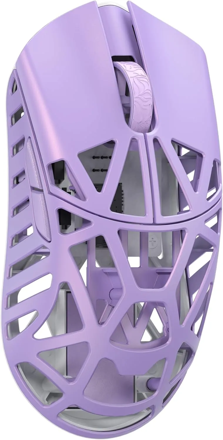 WLMOUSE Beast X Mini Pro Ultra-Light 34g Magnesium Gaming Mouse, PAW3950 HS Sensor, 8K Polling Rate, 30000 DPI,OM & TTC Switches, Customizable Side Panels.(Soft Lilac(OM Switch-Side Slits))
