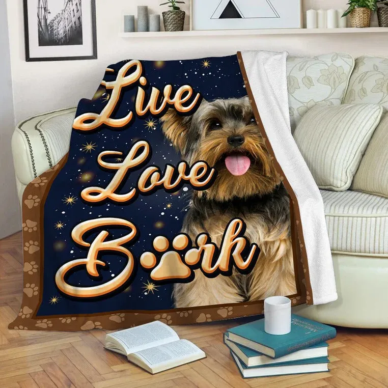Yorkshire Terrier Dog Live Love Bark Blanket Gift For Dog Lovers Birthday Gift Home Decor Bedding Couch Sofa Soft And Comfy Cozy